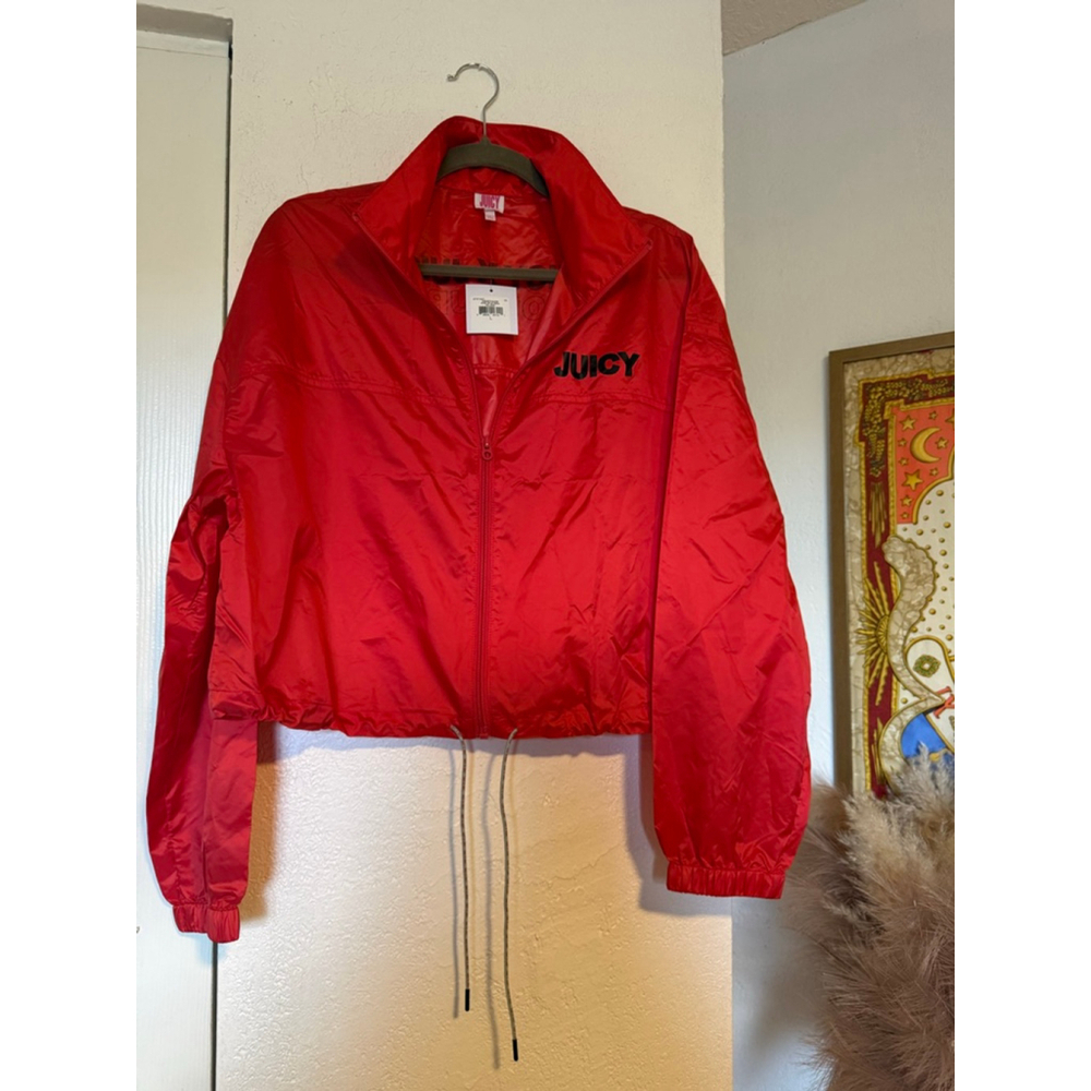 NWT, Juicy X Juicy Couture Red Lightweight Cropped, Nylon Jacket.